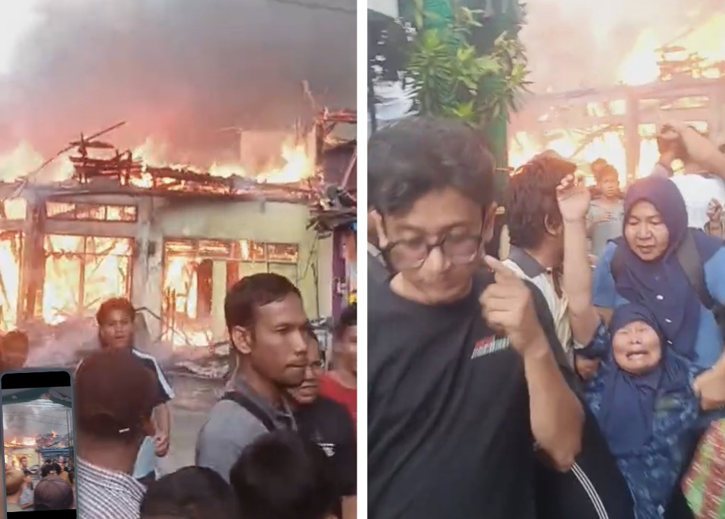Kebakaran hebat di Jalan Pepaya Pekanbaru (foto/IG)